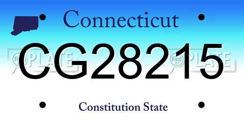 CG28215 Connecticut License Plate