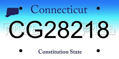 CG28218 Connecticut License Plate