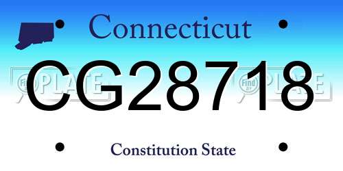 CG28718 Connecticut License Plate