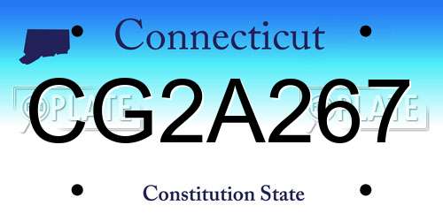 CG2A267 Connecticut License Plate