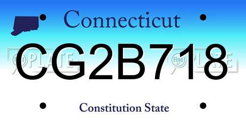 CG2B718 Connecticut License Plate