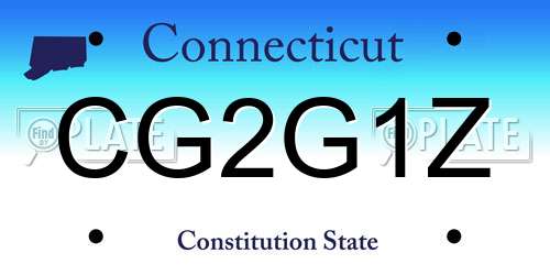 CG2G1Z Connecticut License Plate