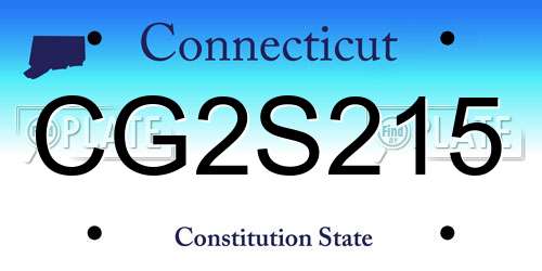 CG2S215 Connecticut License Plate