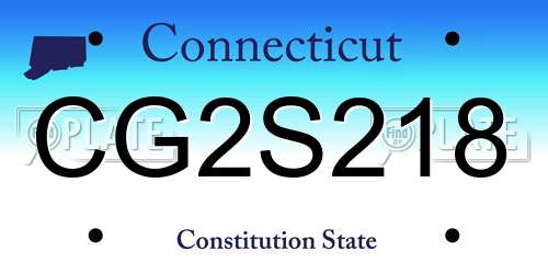 CG2S218 Connecticut License Plate