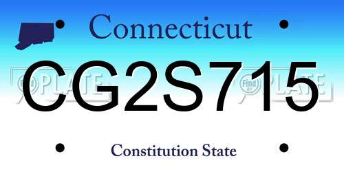 CG2S715 Connecticut License Plate