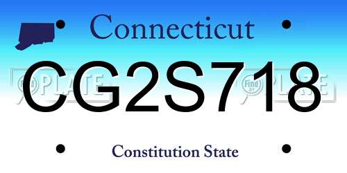 CG2S718 Connecticut License Plate