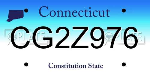 CG2Z976 Connecticut License Plate