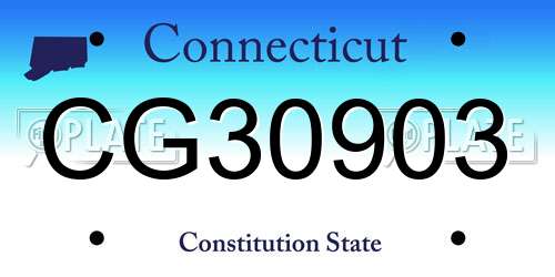 CG30903 Connecticut License Plate