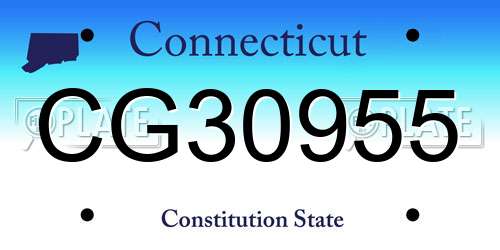 CG30955 Connecticut License Plate