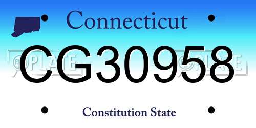 CG30958 Connecticut License Plate