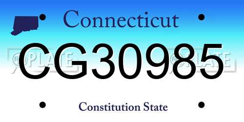 CG30985 Connecticut License Plate