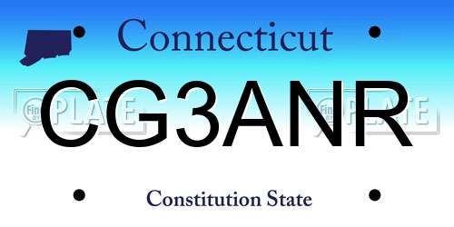 CG3ANR Connecticut License Plate