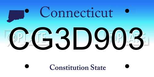 CG3D903 Connecticut License Plate