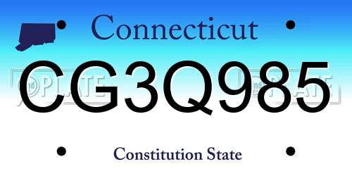 CG3Q985 Connecticut License Plate
