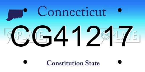 CG41217 Connecticut License Plate