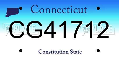 CG41712 Connecticut License Plate