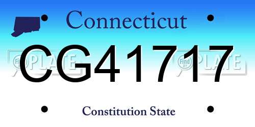 CG41717 Connecticut License Plate