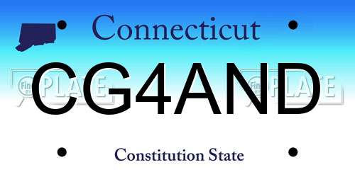 CG4AND Connecticut License Plate