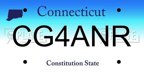 CG4ANR Connecticut License Plate