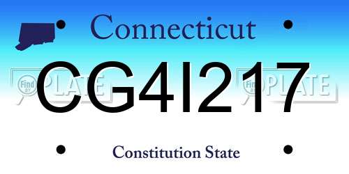 CG4I217 Connecticut License Plate