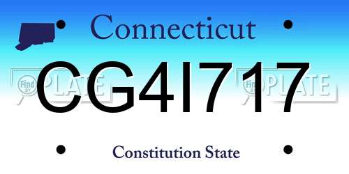 CG4I717 Connecticut License Plate