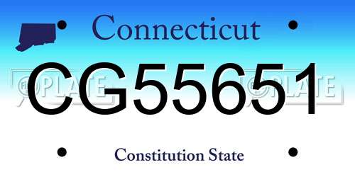 CG55651 Connecticut License Plate