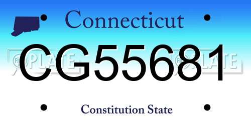CG55681 Connecticut License Plate