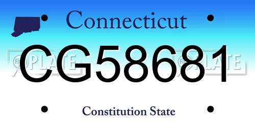 CG58681 Connecticut License Plate