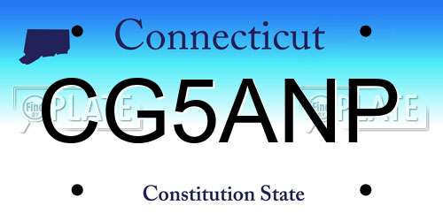 CG5ANP Connecticut License Plate