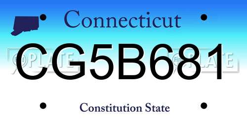 CG5B681 Connecticut License Plate
