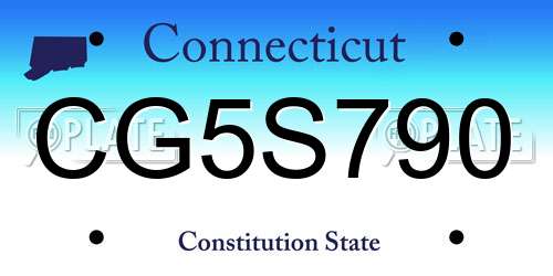 CG5S790 Connecticut License Plate