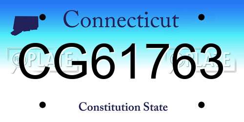 CG61763 Connecticut License Plate