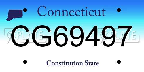 CG69497 Connecticut License Plate