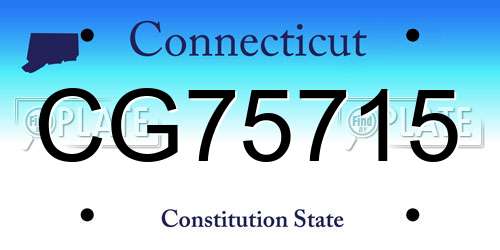 CG75715 Connecticut License Plate