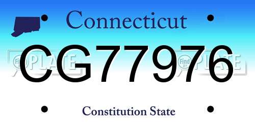 CG77976 Connecticut License Plate