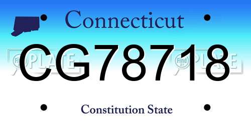 CG78718 Connecticut License Plate