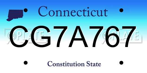 CG7A767 Connecticut License Plate