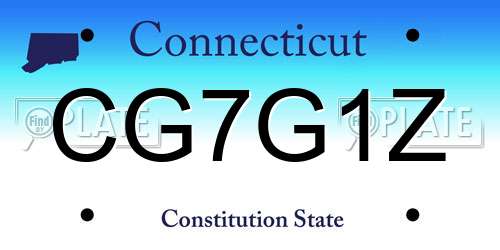 CG7G1Z Connecticut License Plate