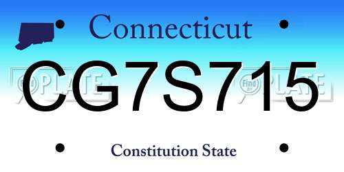 CG7S715 Connecticut License Plate