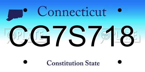 CG7S718 Connecticut License Plate