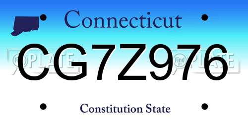 CG7Z976 Connecticut License Plate