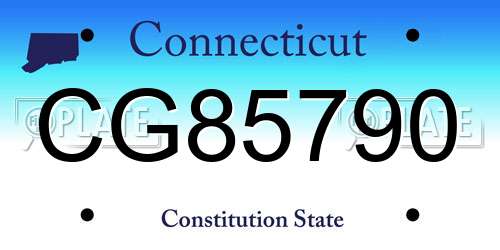 CG85790 Connecticut License Plate