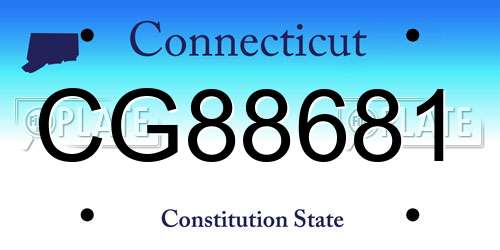 CG88681 Connecticut License Plate