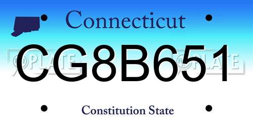 CG8B651 Connecticut License Plate