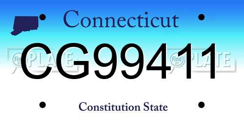 CG99411 Connecticut License Plate