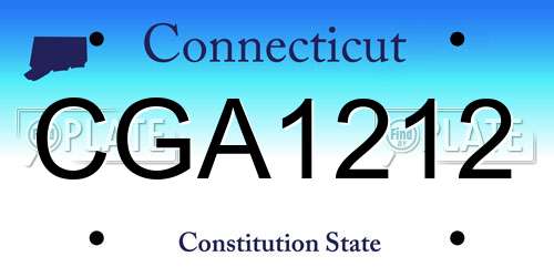 CGA1212 Connecticut License Plate