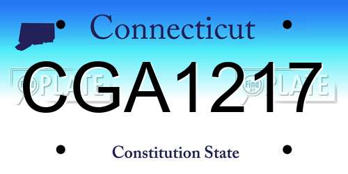 CGA1217 Connecticut License Plate