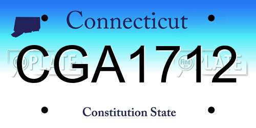 CGA1712 Connecticut License Plate