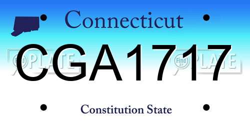 CGA1717 Connecticut License Plate