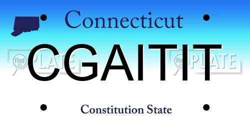 CGAITIT Connecticut License Plate